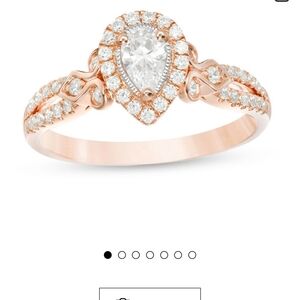 Rose gold diamond pear shaped ring